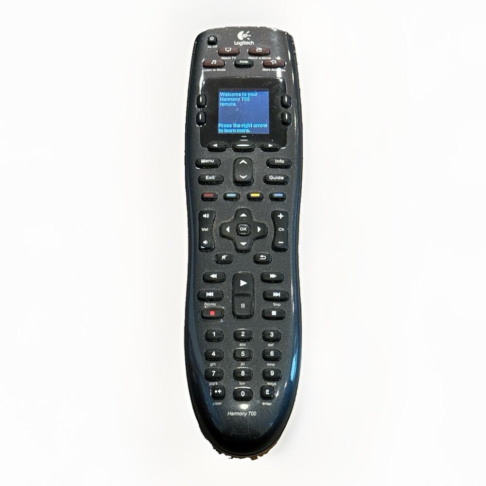 Logitech Harmony 700 Universal Remote Control Rechargeable LCD Tested Works!